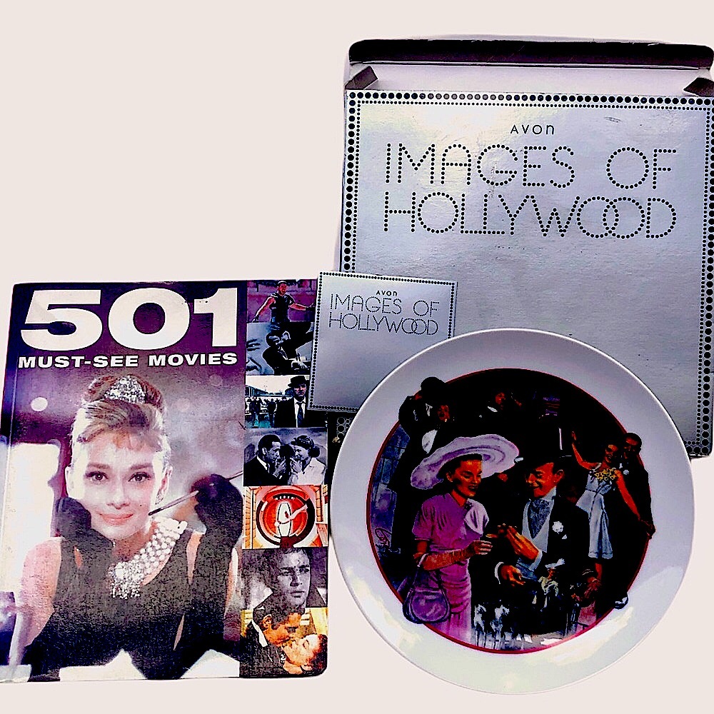 2pc Lot Images of Hollywood Plate and Book